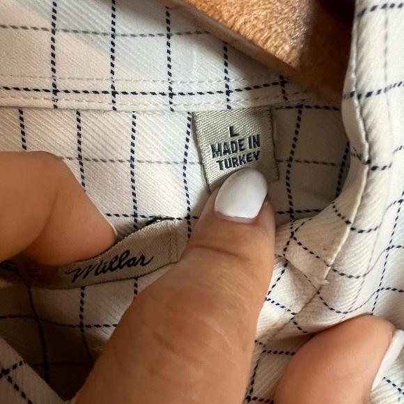 Peter Millar Long Sleeve Button Shirt Mens L Plaid Multicolor 100% cotton golf H - Picture 4 of 9